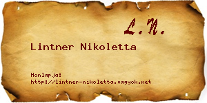 Lintner Nikoletta névjegykártya