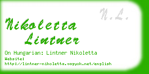 nikoletta lintner business card